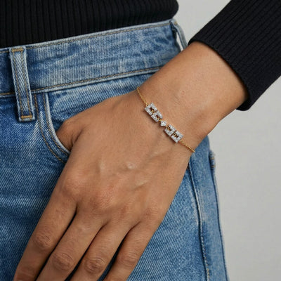 Harmony Grid 9KT Gold Laboratory Grown Diamond Bracelet