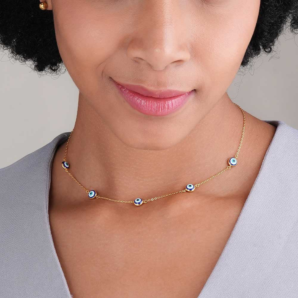 Evil Eye 925 Silver Station Necklace