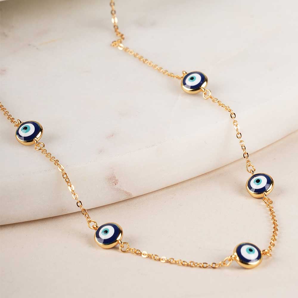 Evil Eye 925 Silver Station Necklace