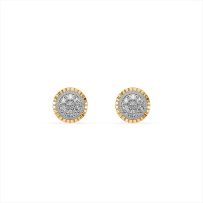 Helios Circle 9KT Gold Laboratory Grown Diamond Earrings