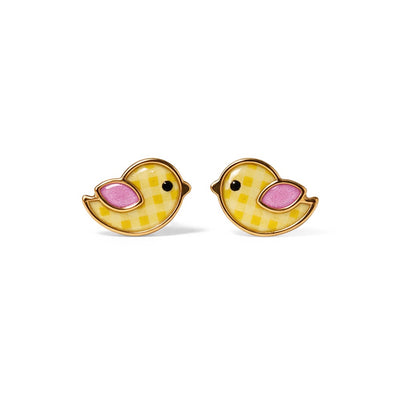 Cheerful Duck 9KT Gold Stud Earrings for Kids
