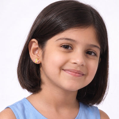 Playful Bee 9KT Gold Stud Earrings for Kids