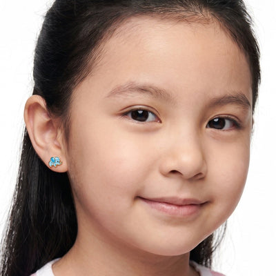 Cheerful Elephant 9KT Gold Stud Earrings for Kids