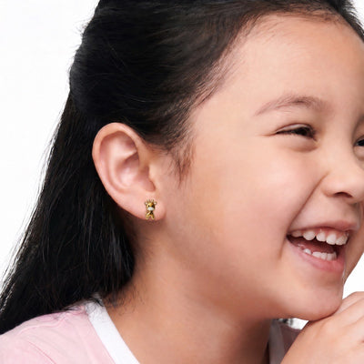 Cheerful Giraffe 9KT Gold Stud Earrings for Kids
