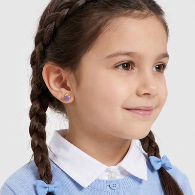 Bubbly Whale 9KT Gold Stud Earrings for Kids