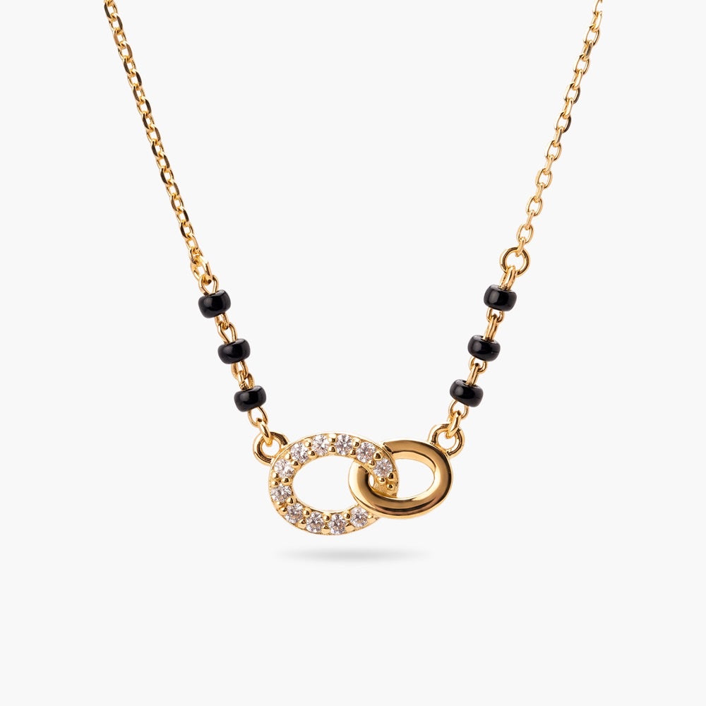 Interlocked Circle 925 Sterling Silver Mangalsutra