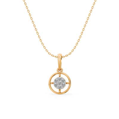 Twilight Swing Circle 9KT Gold Laboratory Grown Diamond Necklace