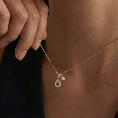 Serene Dewdrop 9KT Gold Laboratory Grown Diamond Pendant