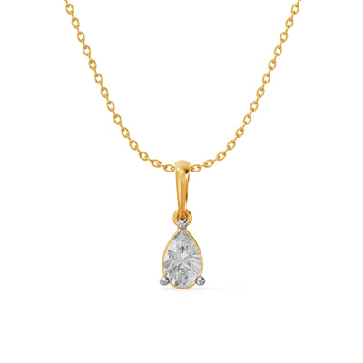 Briolette 9KT Gold Laboratory Grown Diamond Pendant