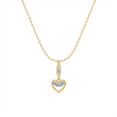 Heart Drop 9KT Gold Laboratory Grown Diamond Necklace