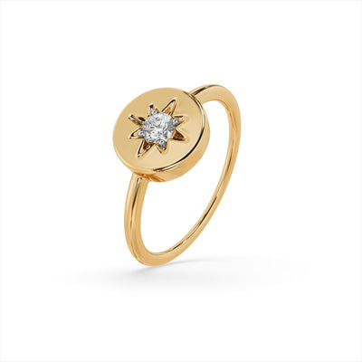 Sunlit Orbit 9KT Gold Laboratory Grown Diamond Ring