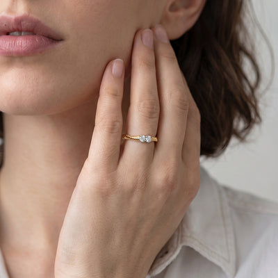 Braided Spark 9KT Gold Laboratory Grown Diamond Ring