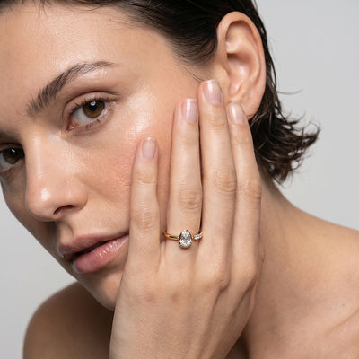 Oval Radiance 9KT Gold Laboratory Grown Diamond Ring