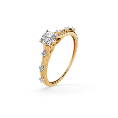 Cathedral Solitaire 9KT Gold Laboratory Grown Diamond Ring