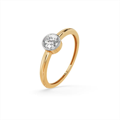 Bezel Solitaire 9KT Gold Laboratory Grown Diamond Ring