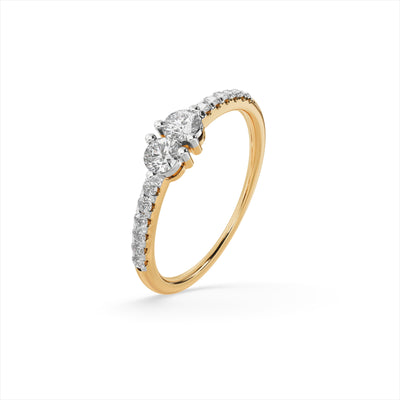 Classic Round 9KT Gold Laboratory Grown Diamond Ring