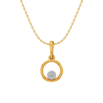 Gleam Circle 9KT Gold Laboratory Grown Diamond Pendant