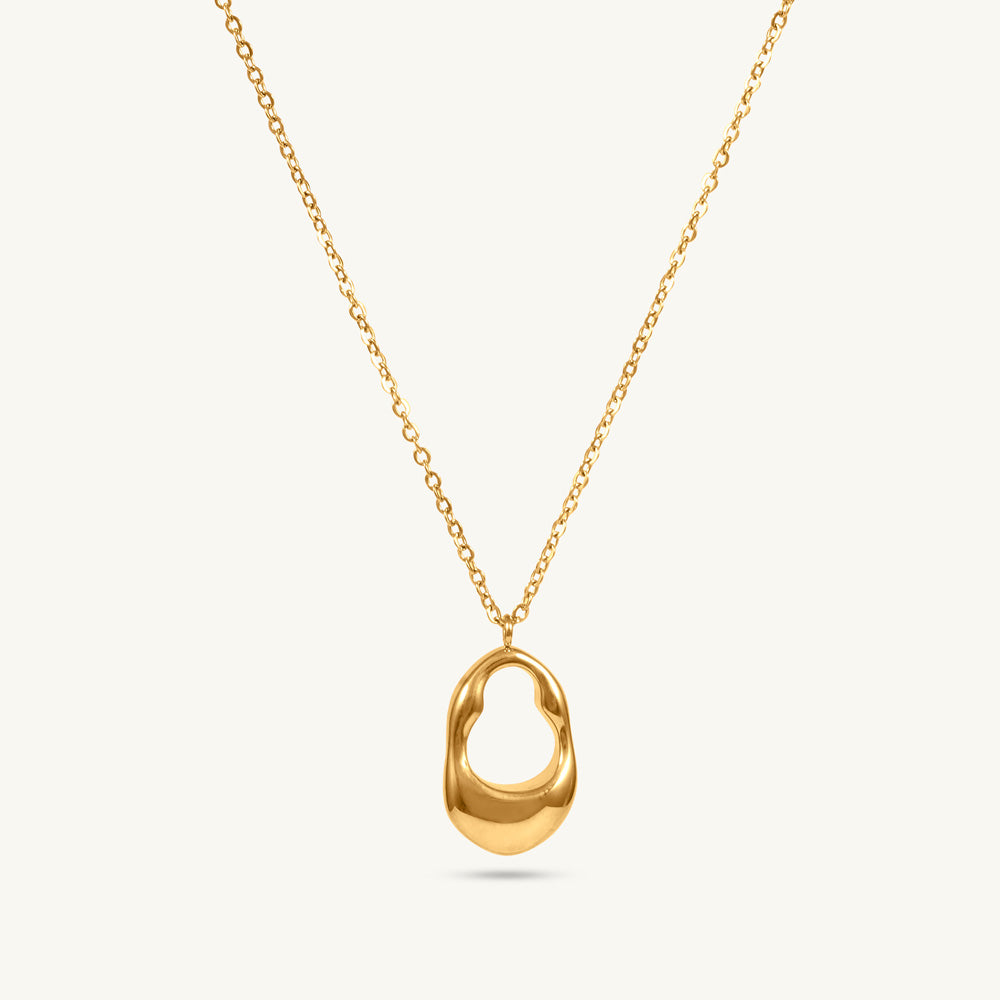 Golden Oval Luxe Drop NecklaceTEST