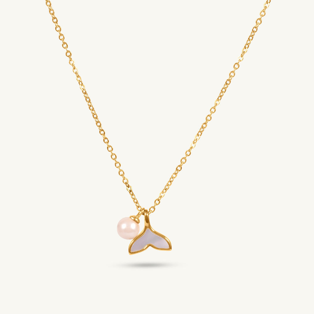 Baroque Pearl Whale Tail NecklaceTEST