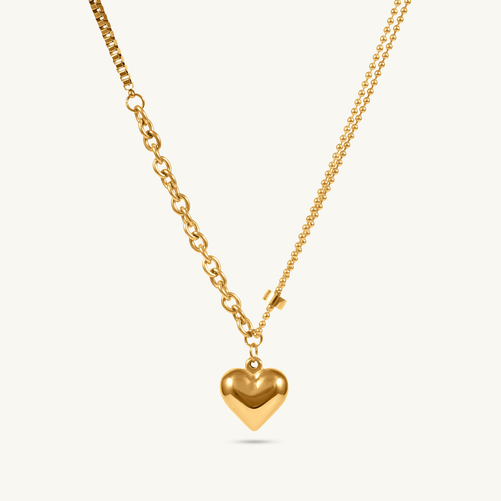 Crystal Heart Double Layered NecklaceTEST
