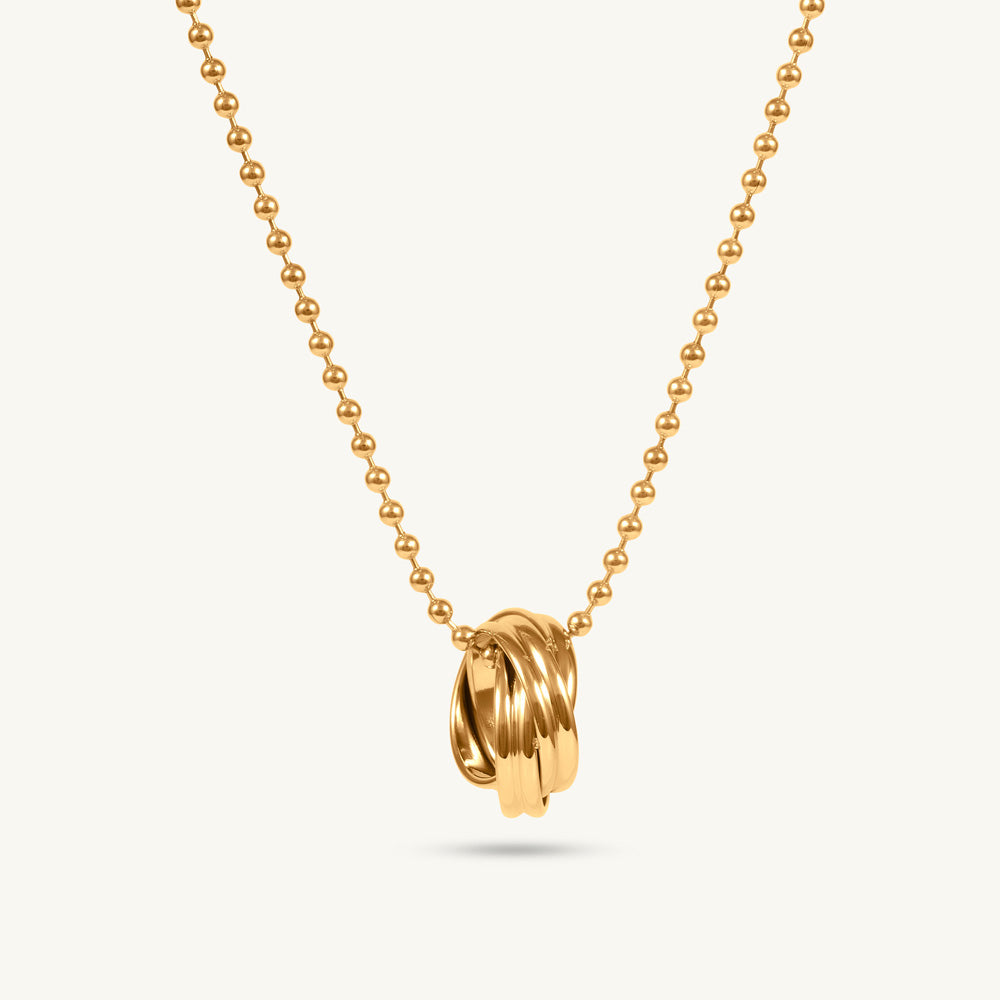 Double Hoop Interlocked Pendant NecklaceTEST