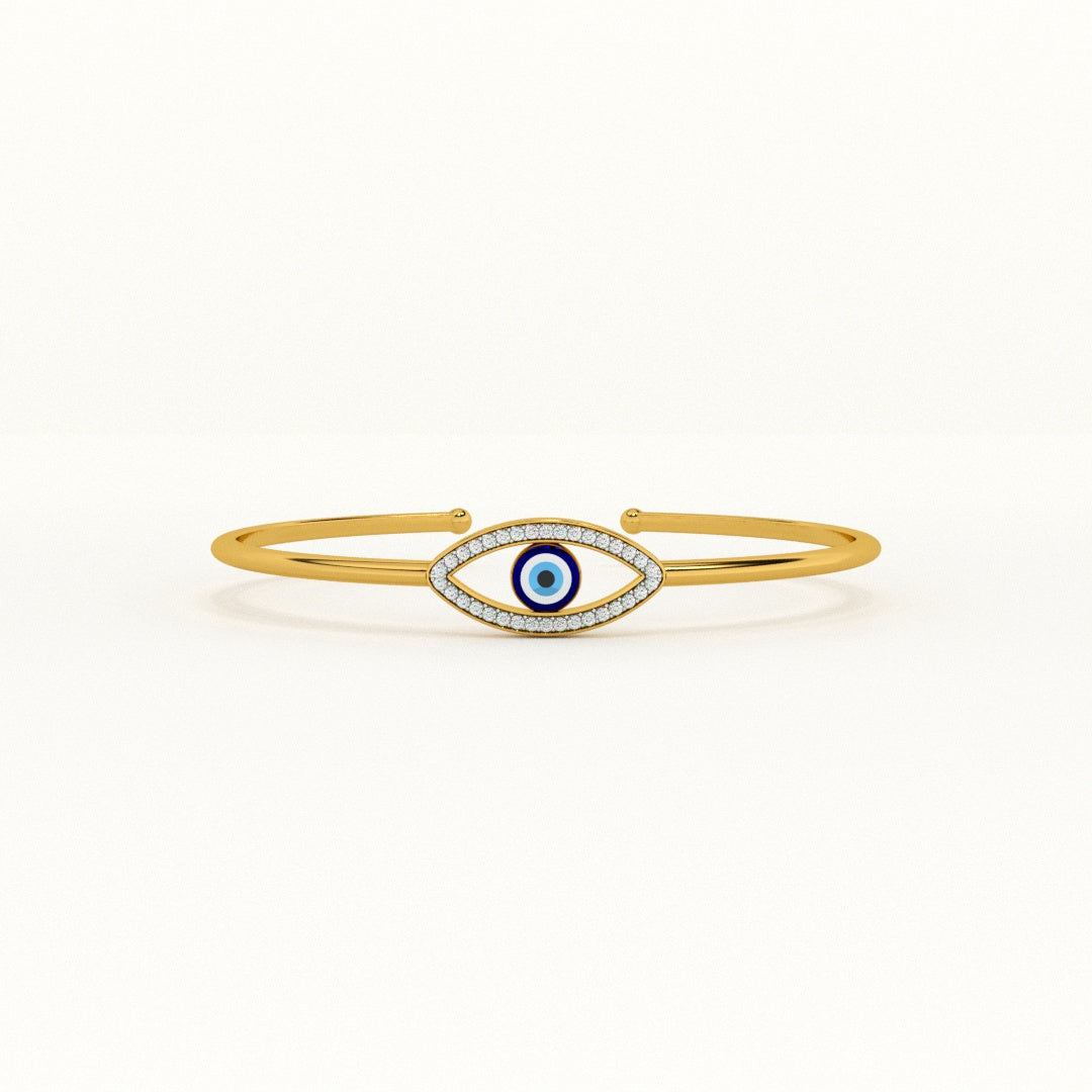 Evil Eye Zeinth 925 Silver Open Bangle