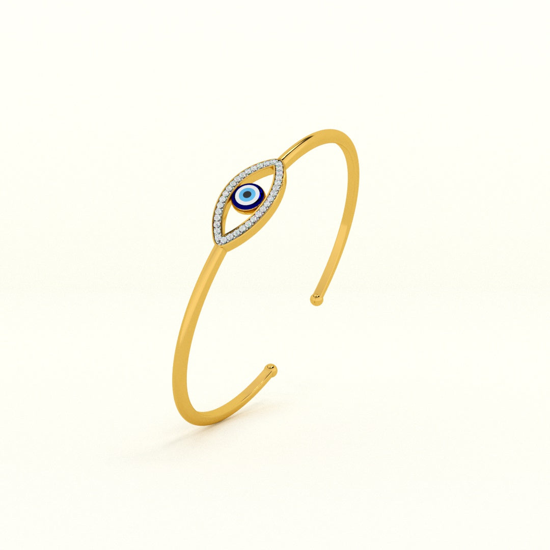 Evil Eye Zeinth 925 Silver Open Bangle