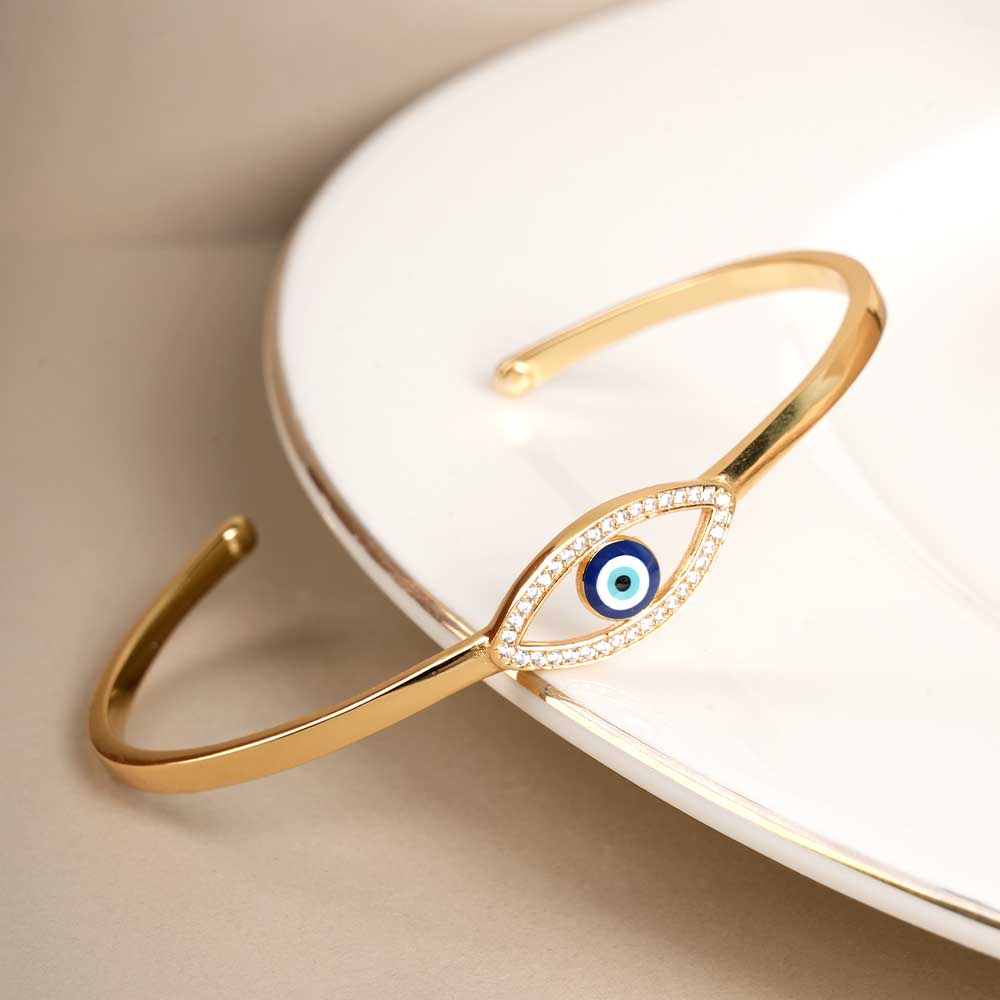 Evil Eye Zeinth 925 Silver Open Bangle