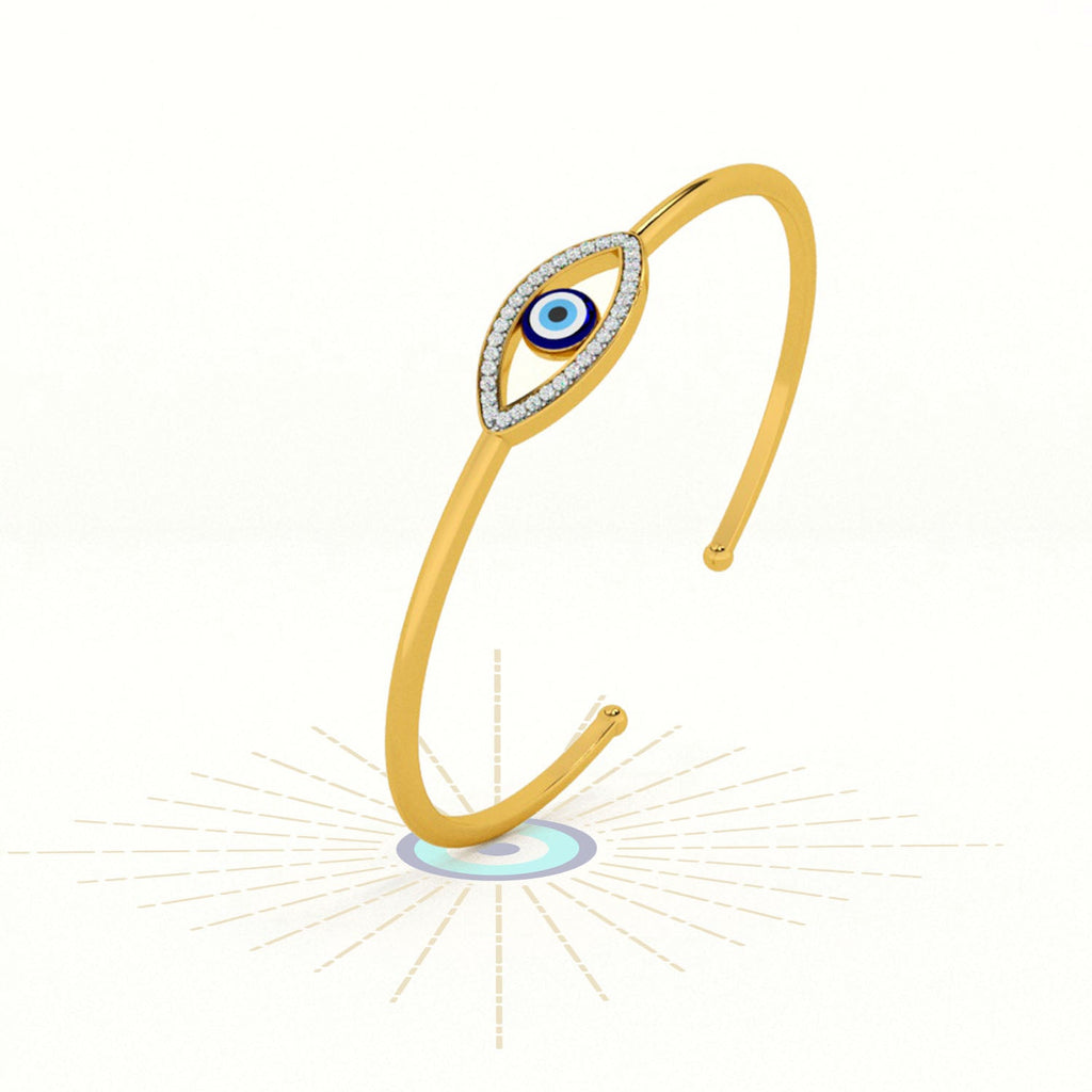 Evil Eye Zeinth 925 Silver Open Bangle