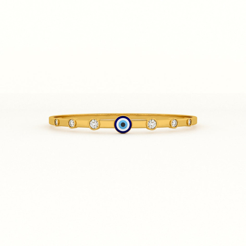 Evil Eye 925 Stone Band Ovel Bracelet
