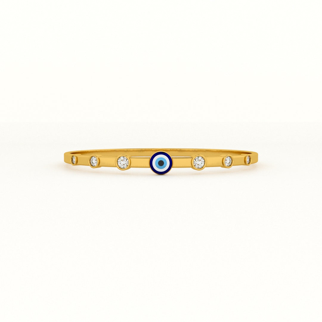 Evil Eye 925 Stone Band Ovel Bracelet