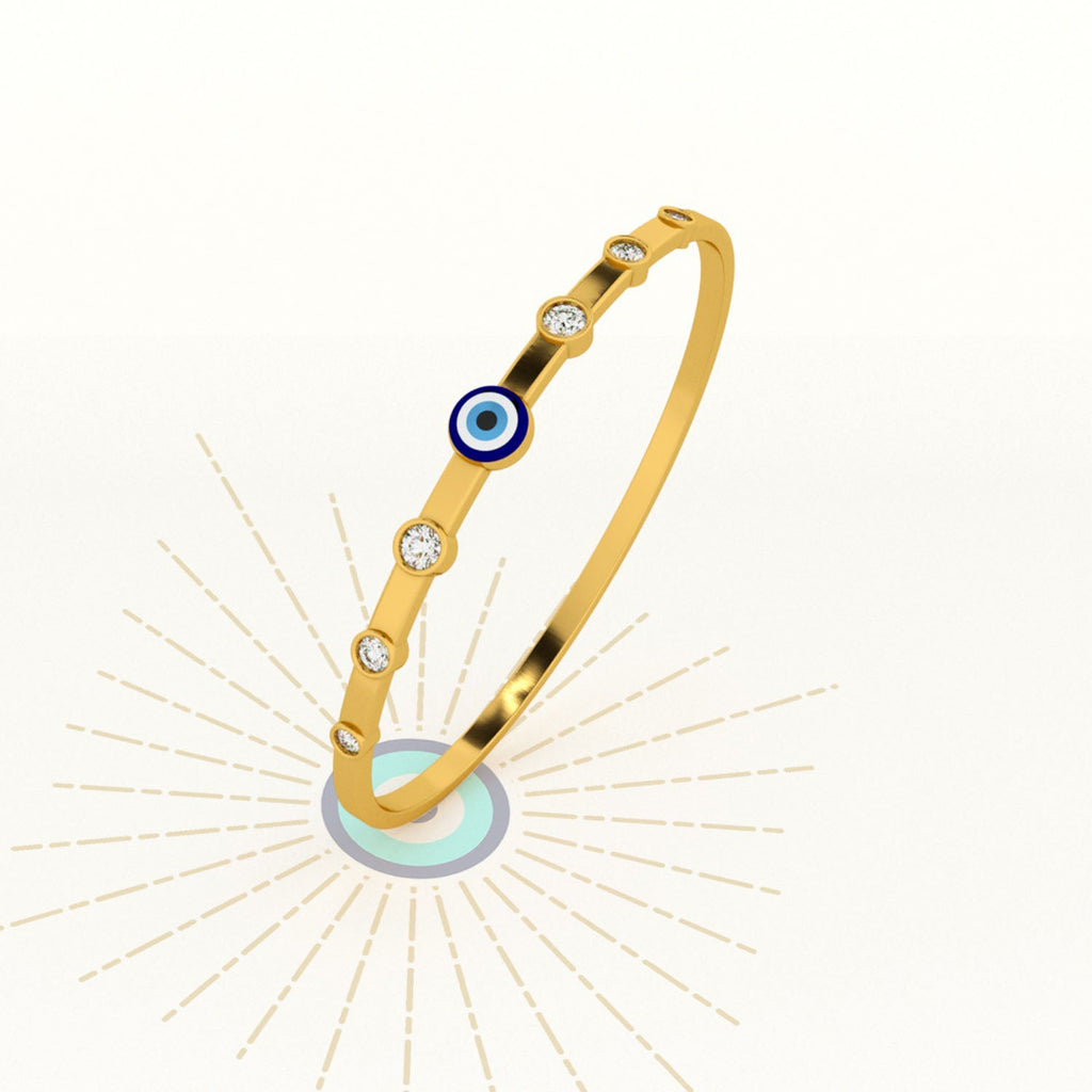 Evil Eye 925 Stone Band Ovel Bracelet