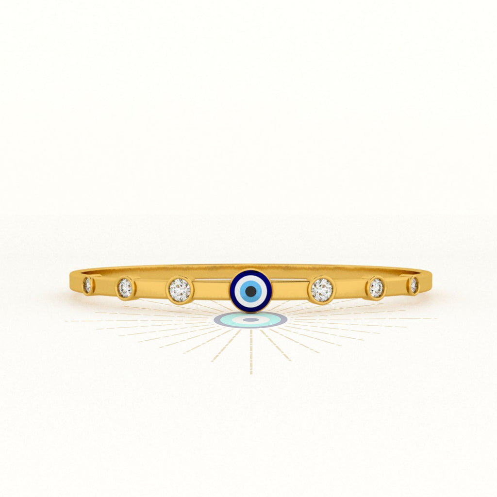 Evil Eye 925 Stone Band Ovel Bracelet