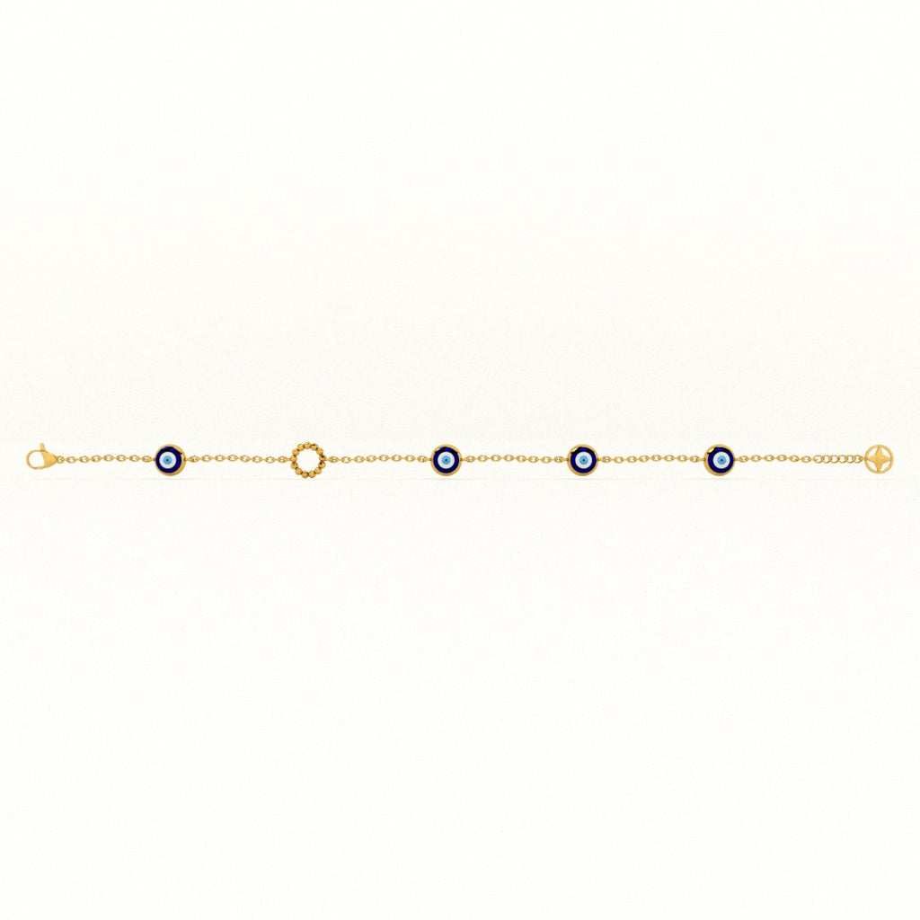 Evil Eye 925 Silver Station Bracelet