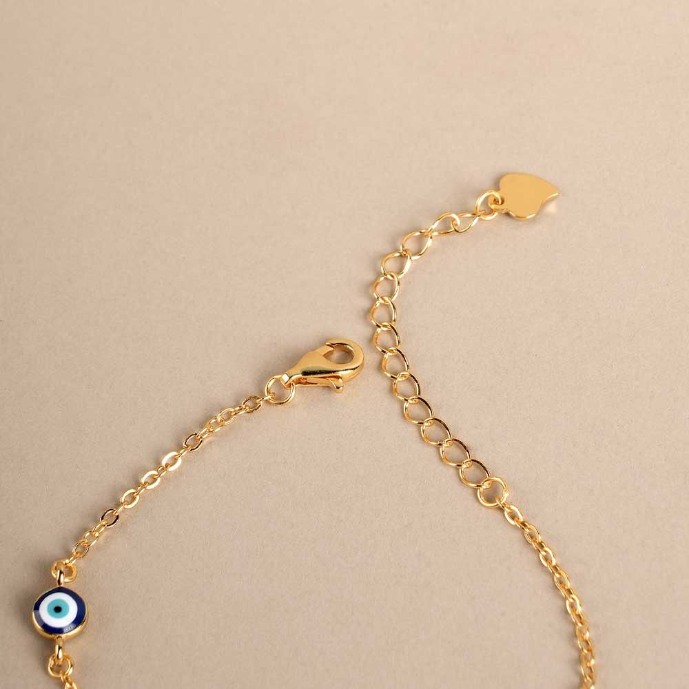 Evil Eye 925 Silver Station Bracelet
