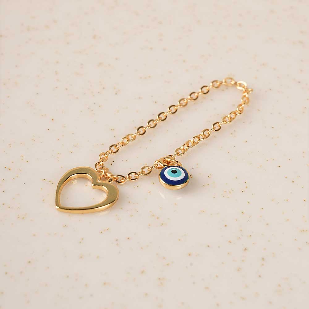 Heart Along Evil Eye 925 Silver Watch Charm