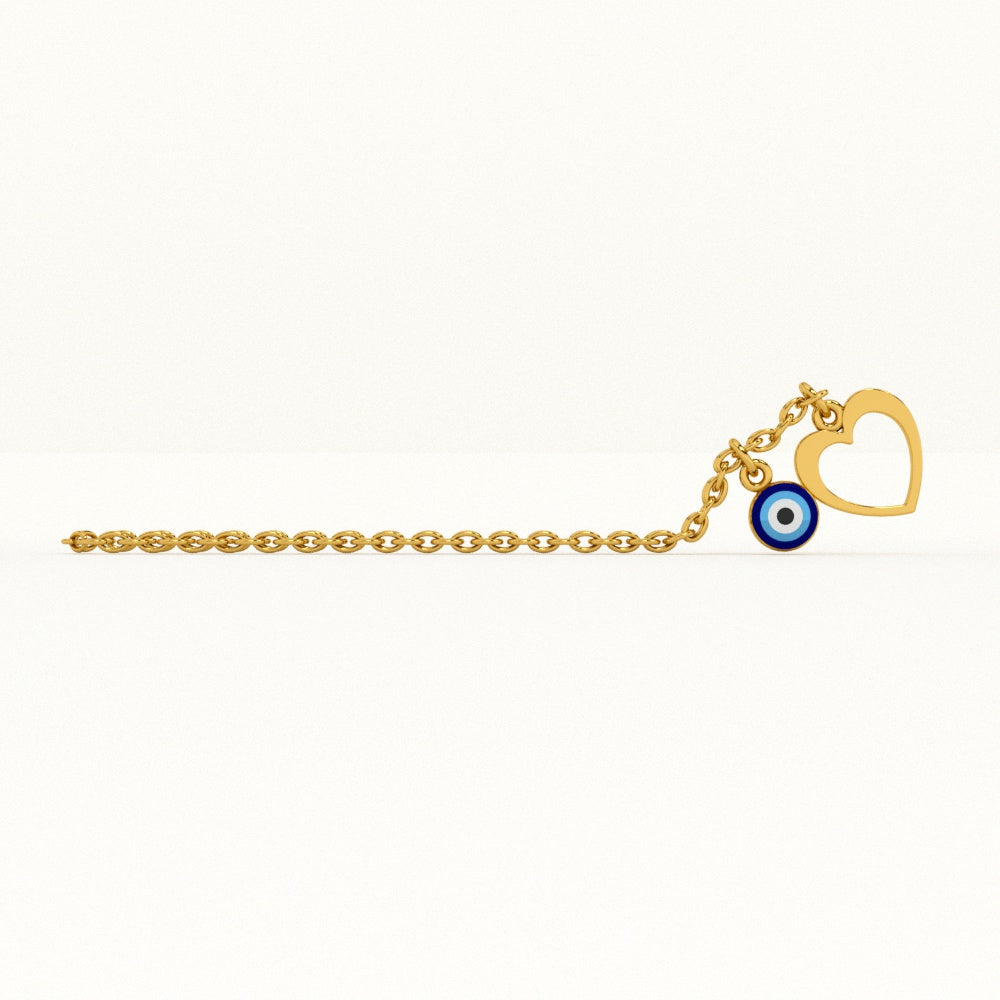 Heart Along Evil Eye 925 Silver Watch Charm