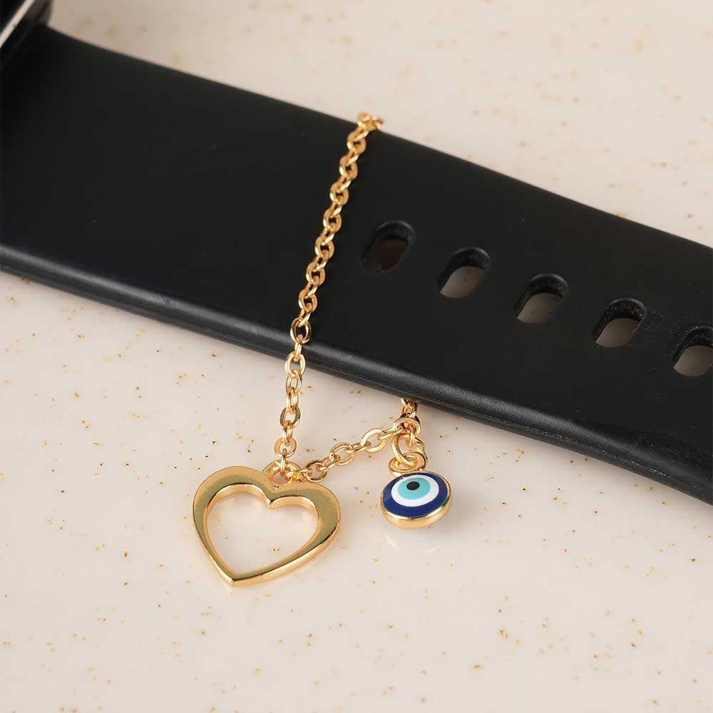 Heart Along Evil Eye 925 Silver Watch Charm