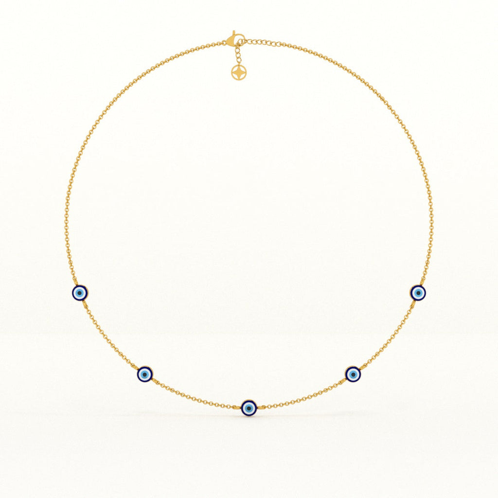 Evil Eye 925 Silver Station Necklace