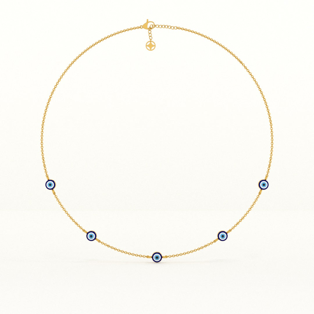 Evil Eye 925 Silver Station Necklace