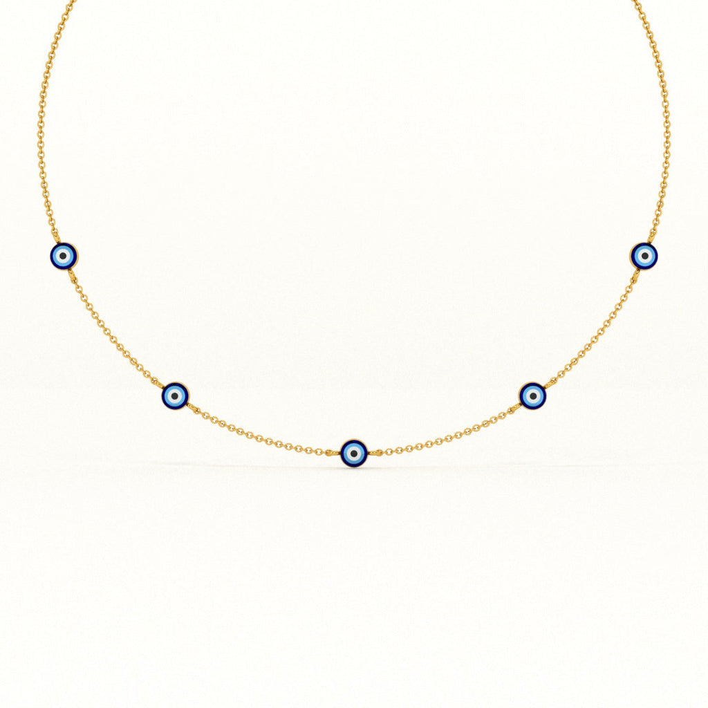Evil Eye 925 Silver Station Necklace