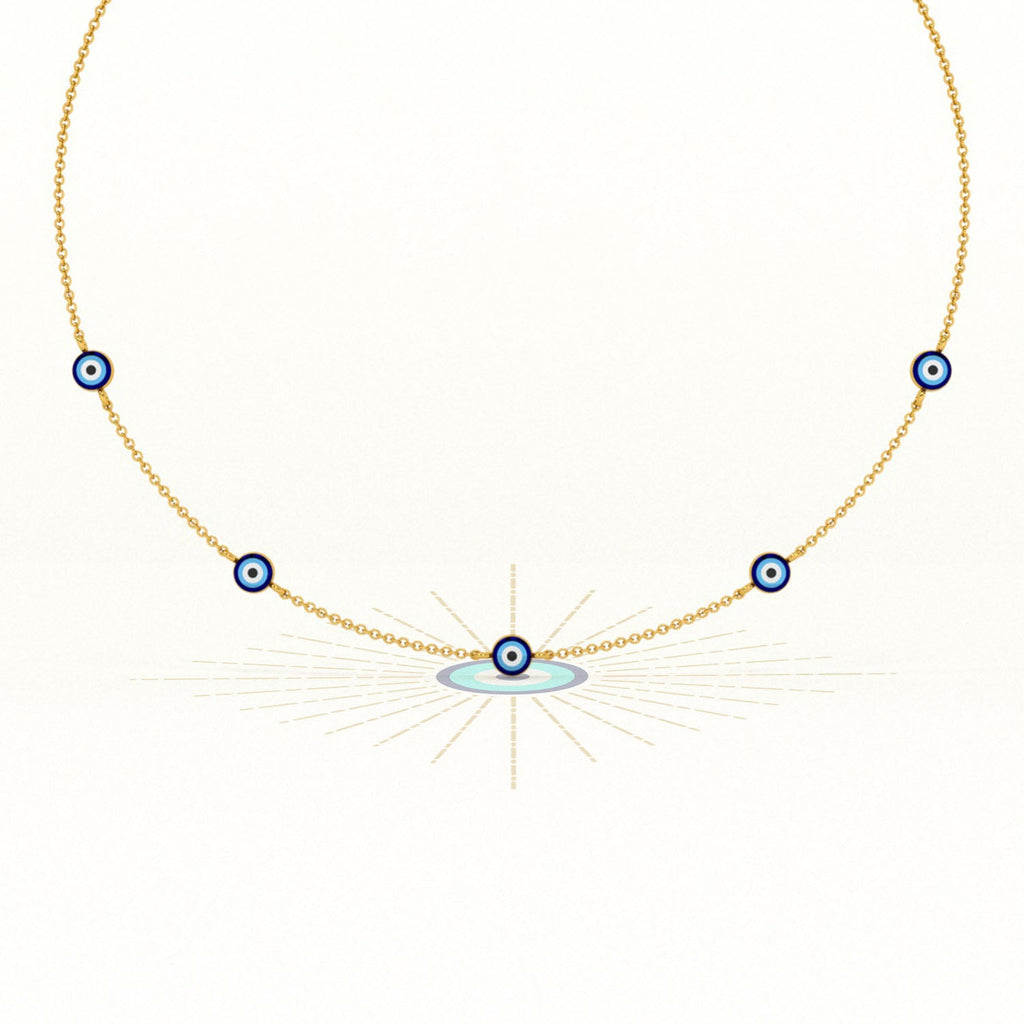 Evil Eye 925 Silver Station Necklace