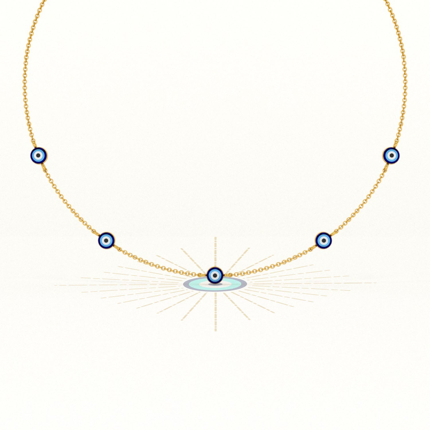 Evil Eye 925 Silver Station Necklace