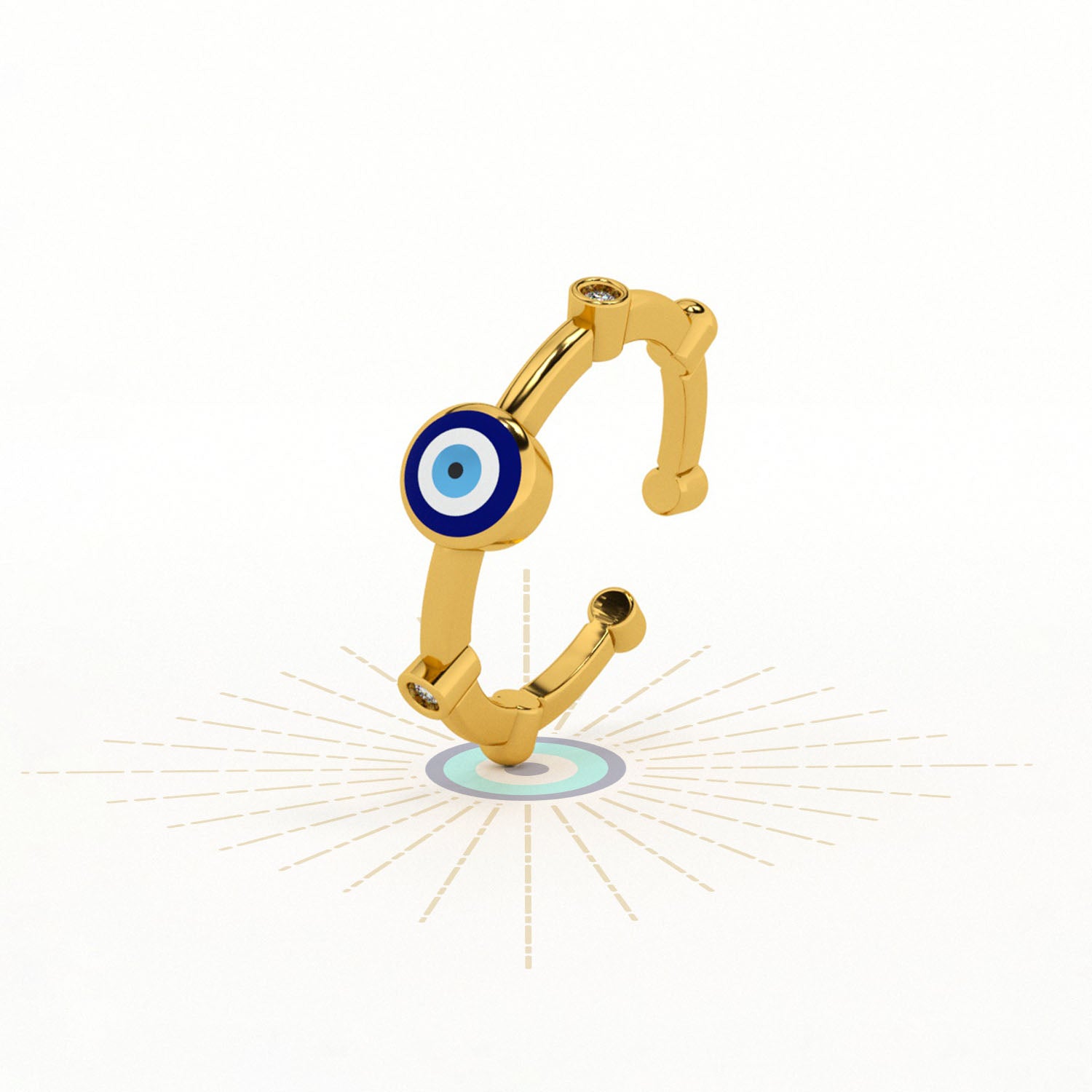 Evil Eye 925 Stone Band Ring