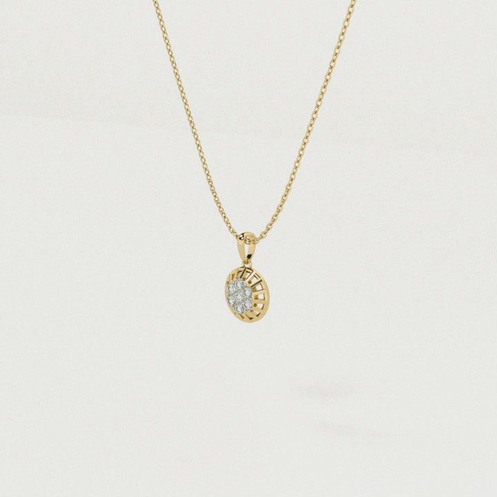 Sun Aura Radiant 9KT Gold Lab Grown Diamond Necklace