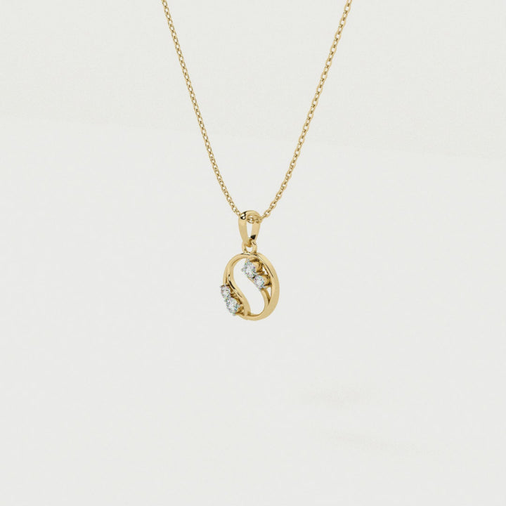 Harmony Loop Circle 9KT Gold Lab Grown Diamond Necklace