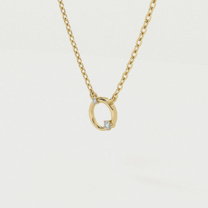 Enclosed Gem 9KT Gold Lab Grown Diamond Necklace