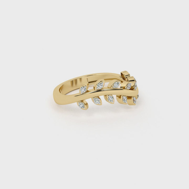 Vine Gleam 9KT Gold Lab Grown Diamond Ring - 3