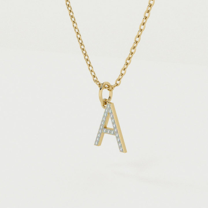 Elegant Initial 9KT Gold Lab Grown Diamond Necklace