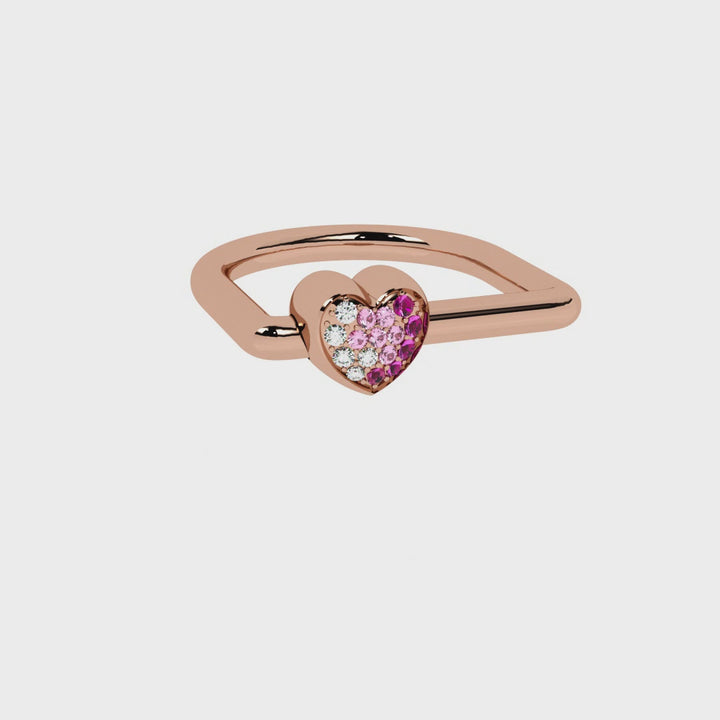 Pink Mirage Rose Gold 925 Sterling Silver Ring